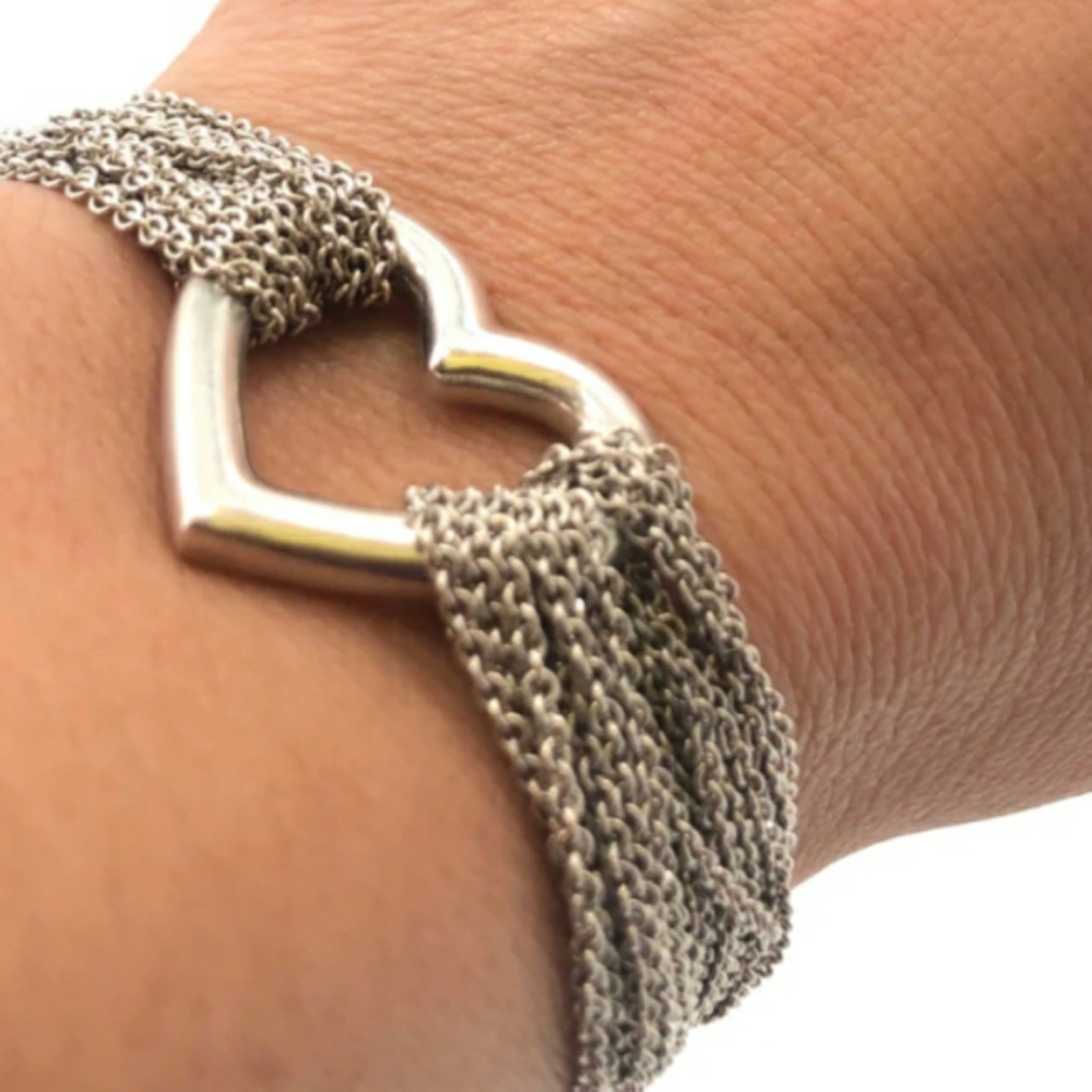 Tiffany Muti Strand Toggle Heart Bracelet